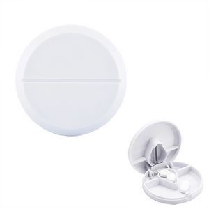 7 Day Round Pill Case With Easy Slide Spin 7