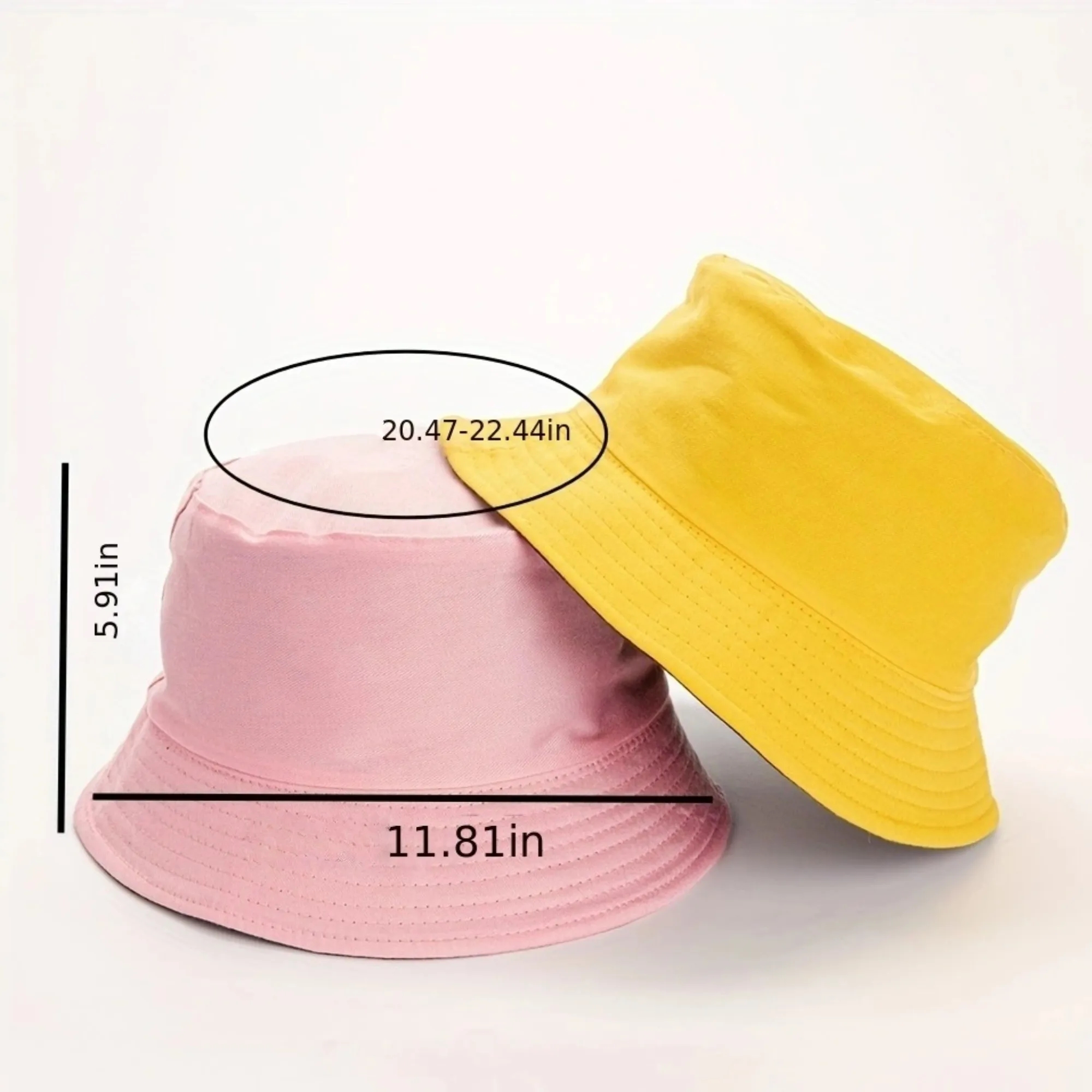Bucket Hat Double Side Solid Color Sun Cap 3