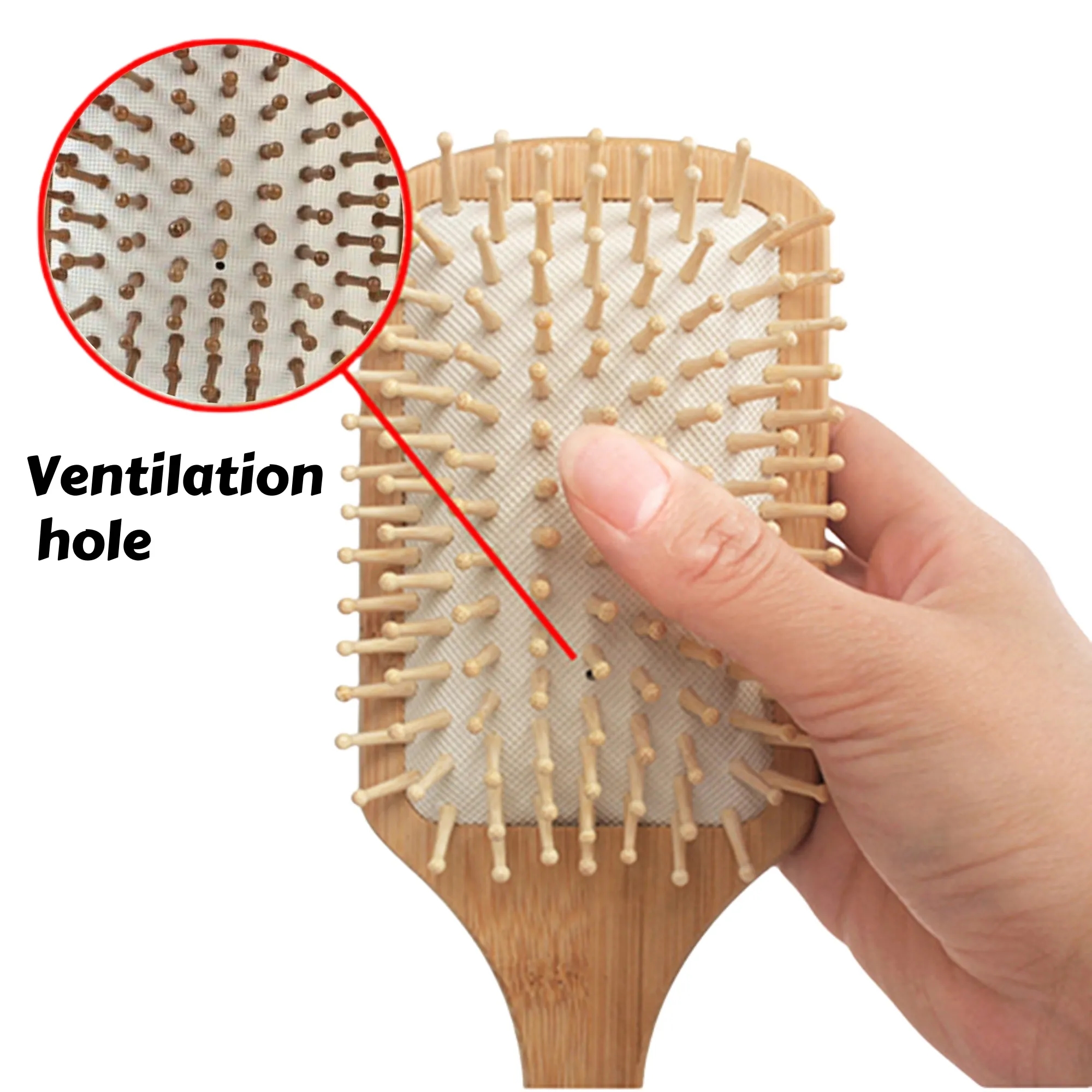 Bamboo Air Cushion Massage Hair Brush 2