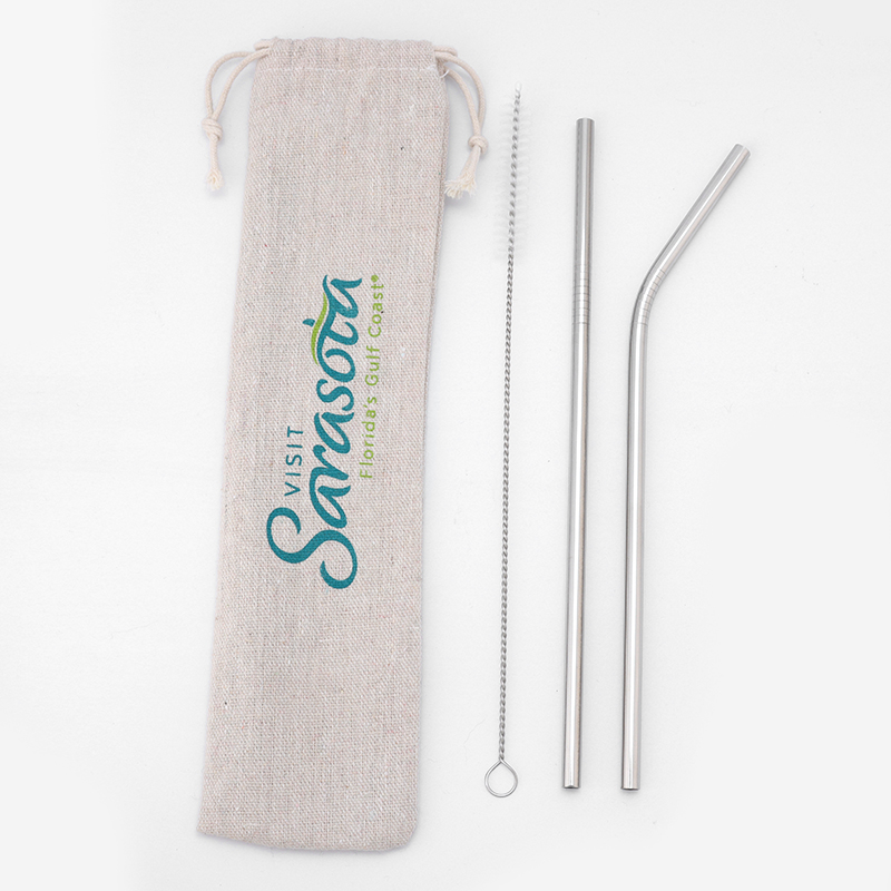 3 Pack Stainless Steel Straw Kit w/ Jute bag 2