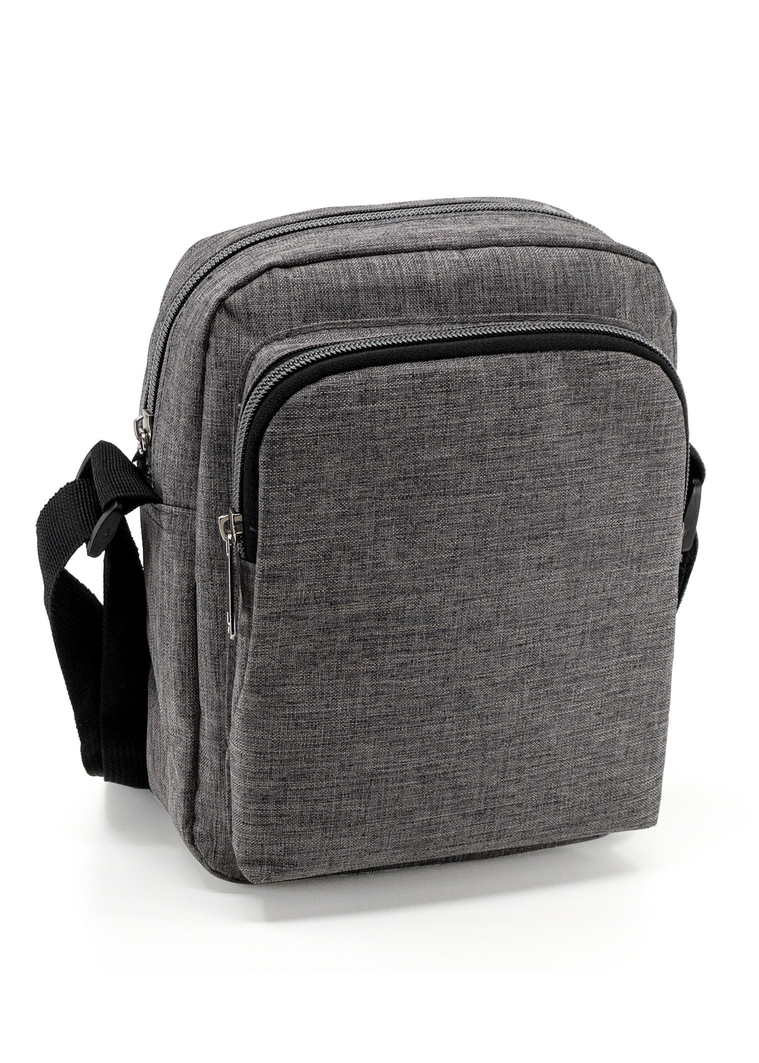 Heathered Three-Zipper Crossbody Sling Bag 1