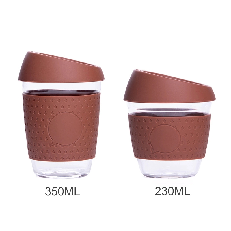 Reusable Glass Coffee Mug Travel Cup with Spill Proof Lid 3