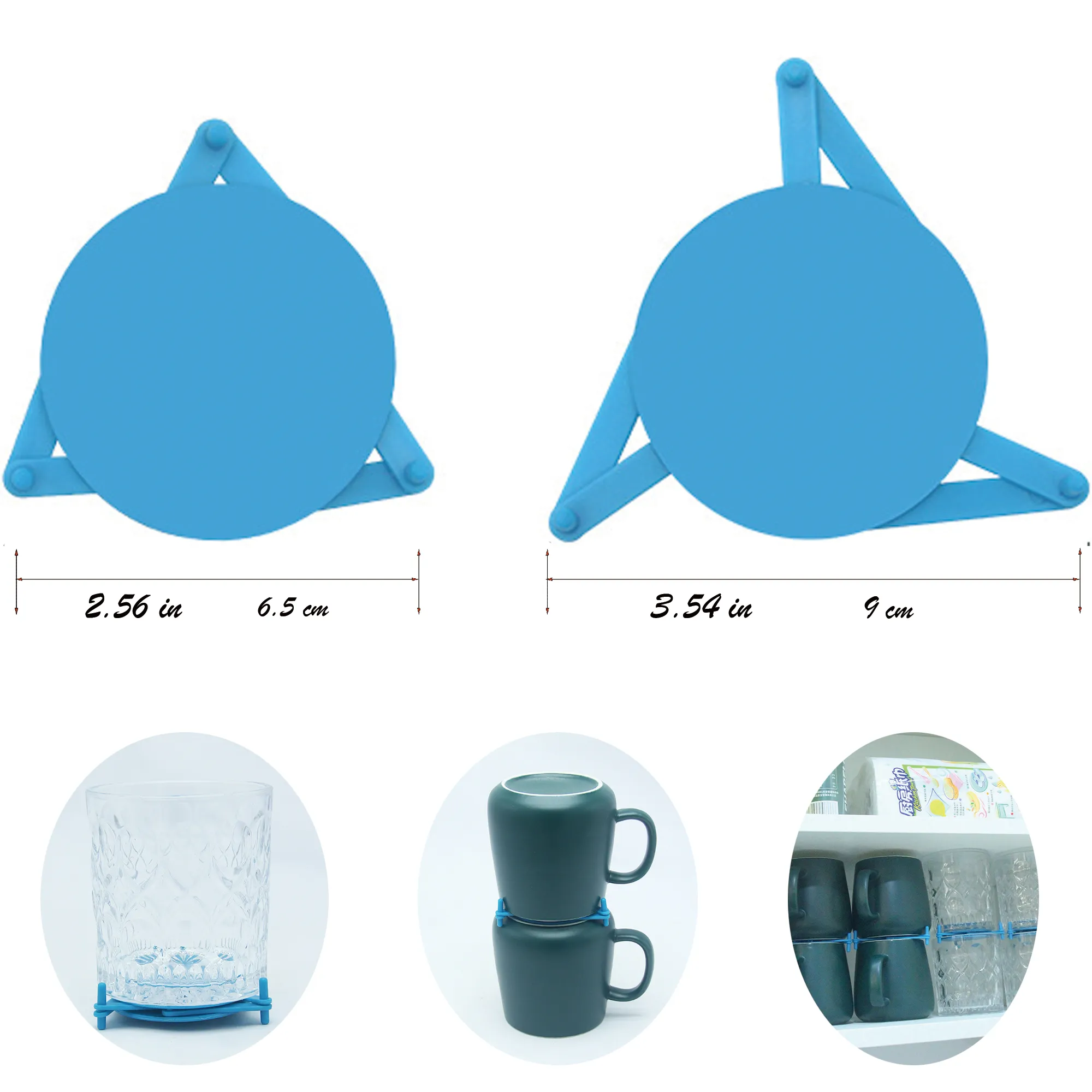Adjustable Telescoping Cup Holder Stacking Rack 2