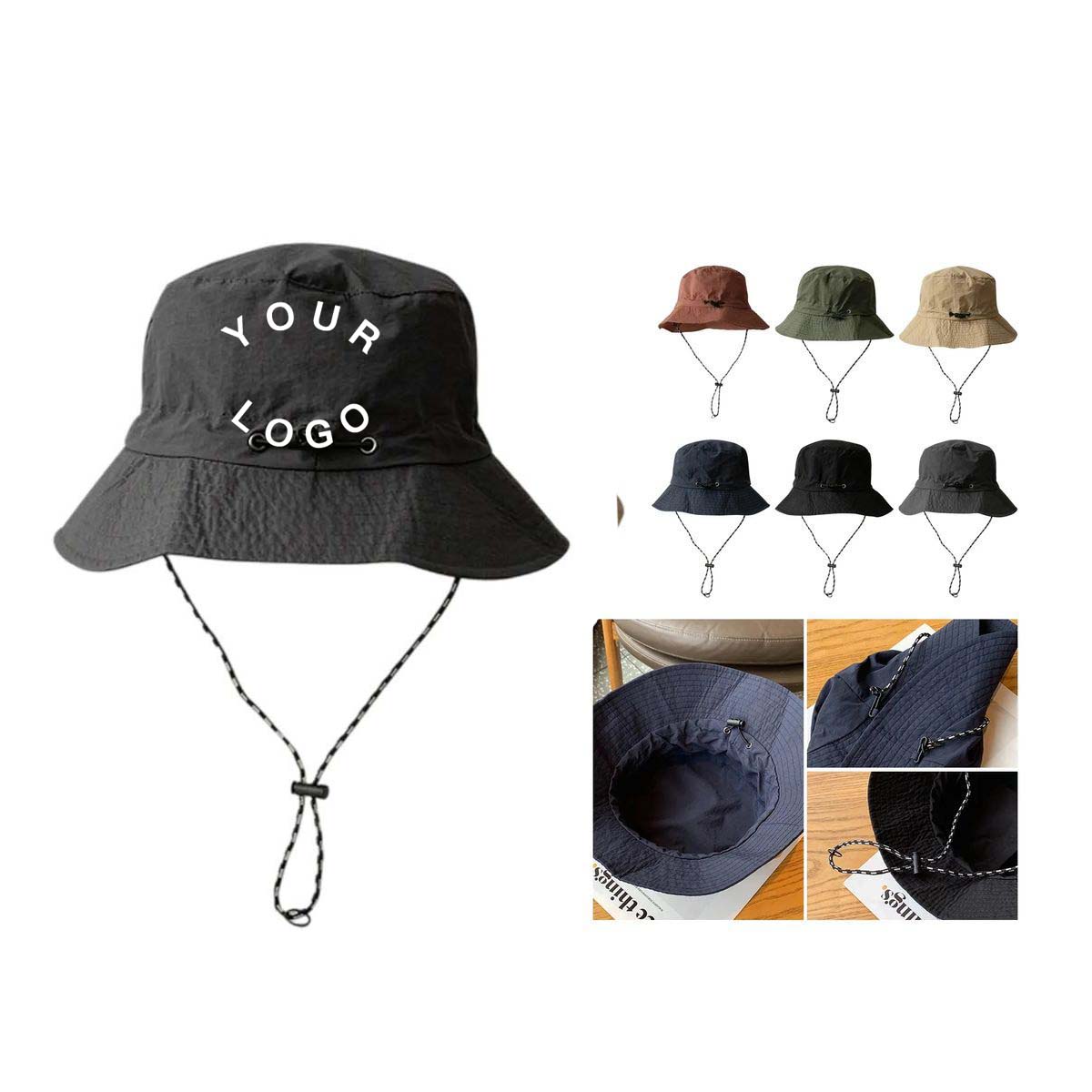 Foldable Outdoor Hat with Chin Strap Adjustable 2