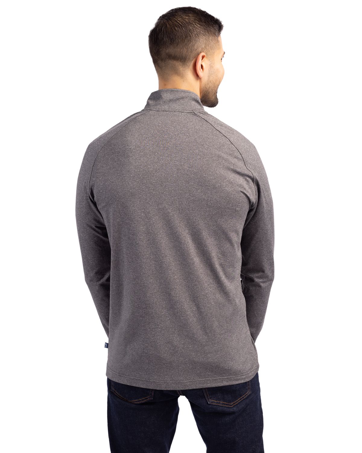 Cutter & Buck Adapt Recycled Soft Knit Stretch Mens Big & Tall Heathered Quarter Zip Pullover Big & Tall 40