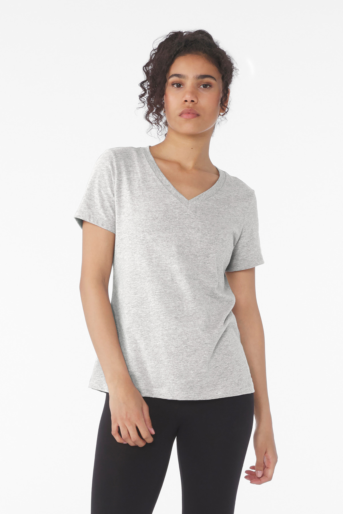 BELLA+CANVAS Women's Relaxed Heather CVC V-Neck Tee BC6405CVC 49