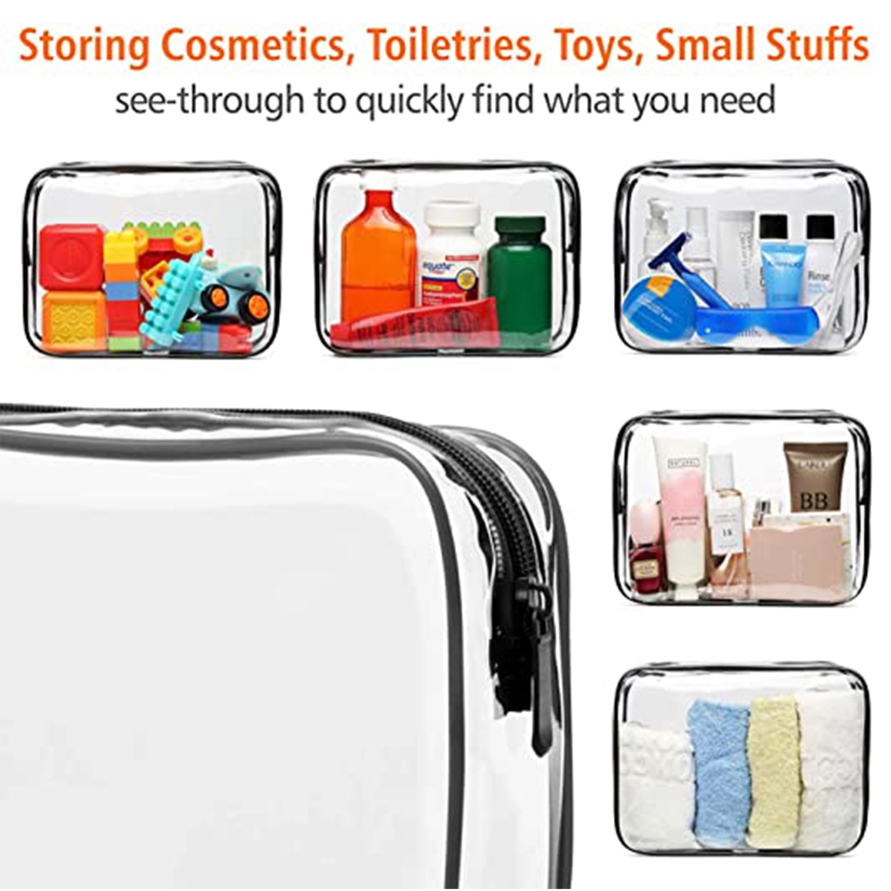 Clear Toiletry Bag Travel Makeup Cosmetic 5