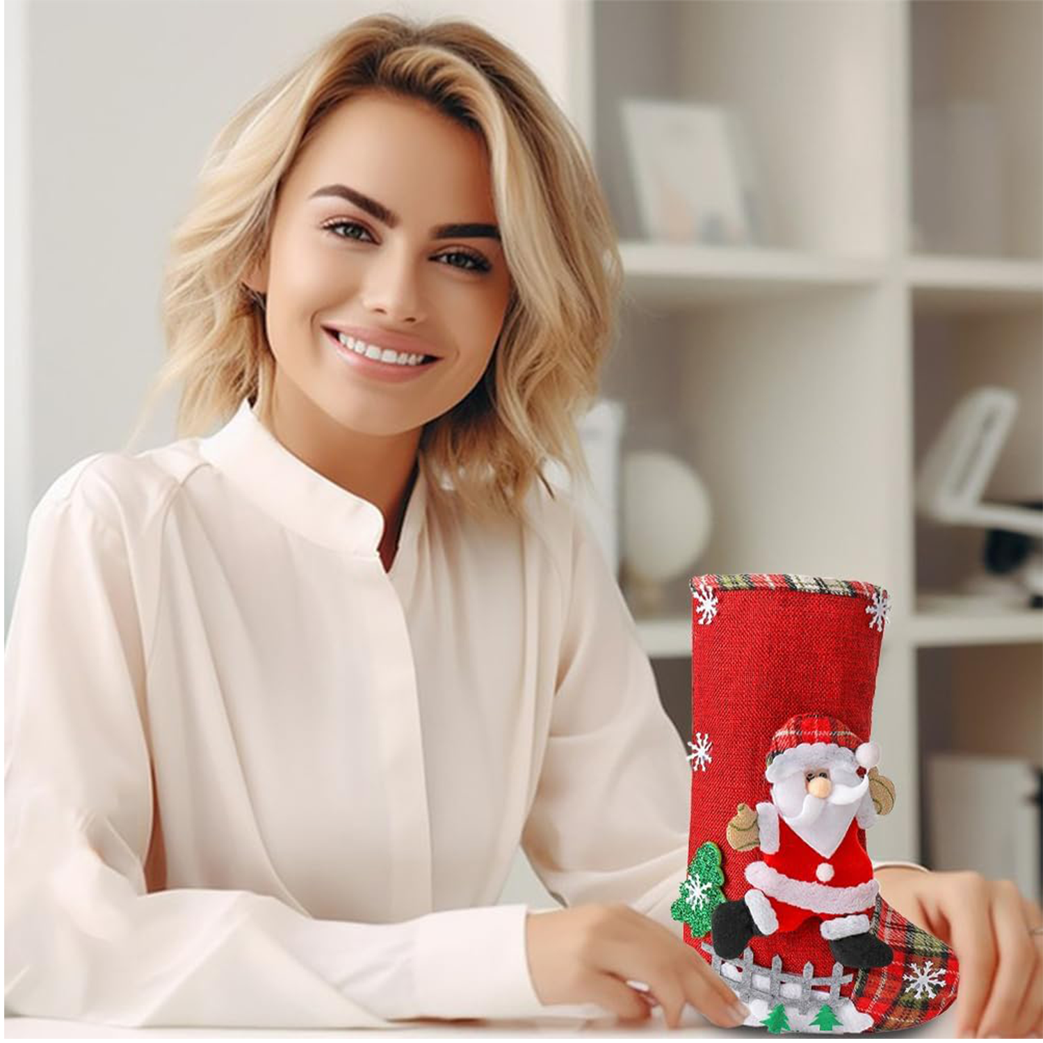Santa Claus Elk Socks Gift Bag 5