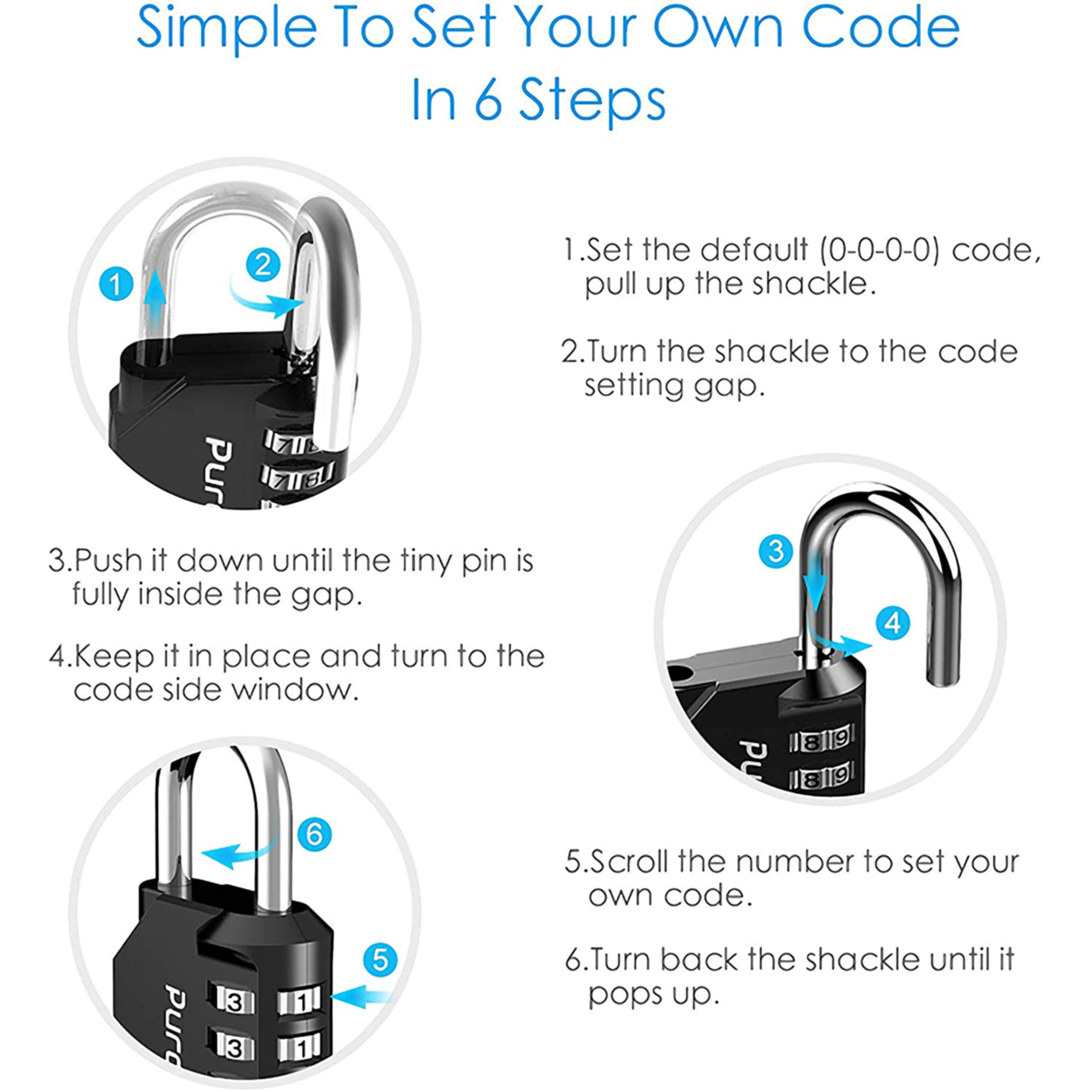 4-Digit Alloy Combination Lock 4