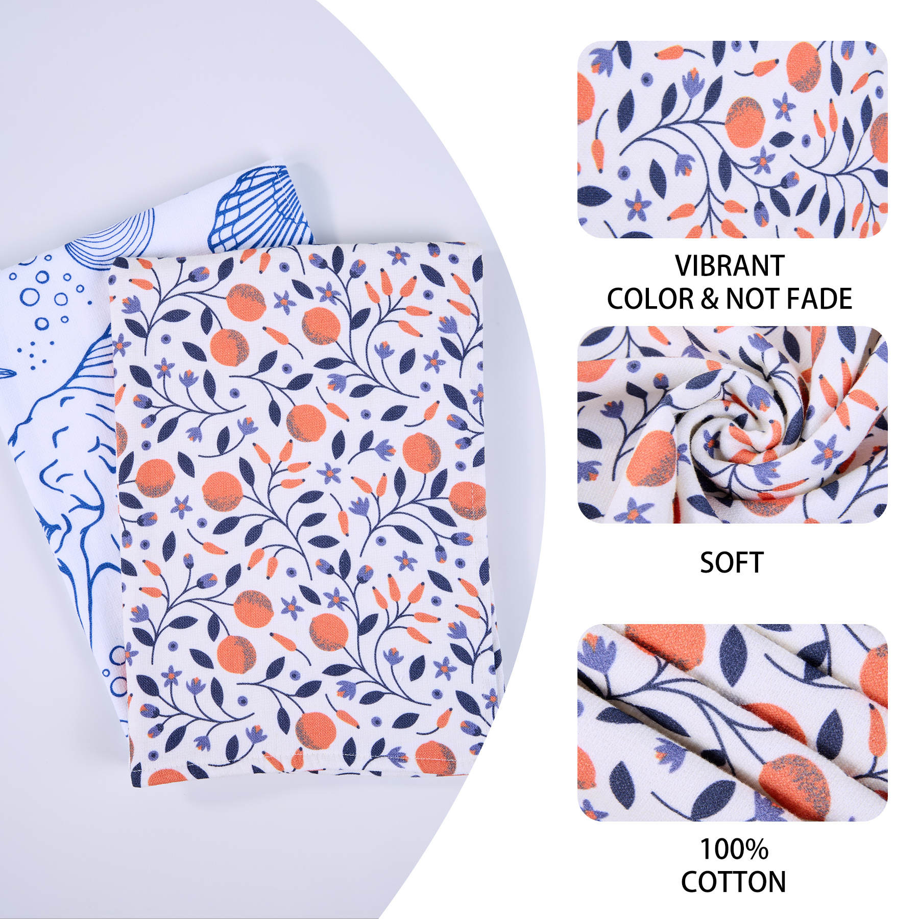 16" X 26" Cotton Kitchen Tea Towel 9