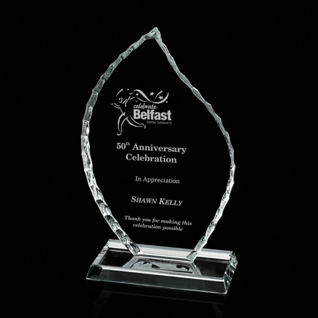 Iceberg Flame Award - Starfire, custom award with logo imprint 19