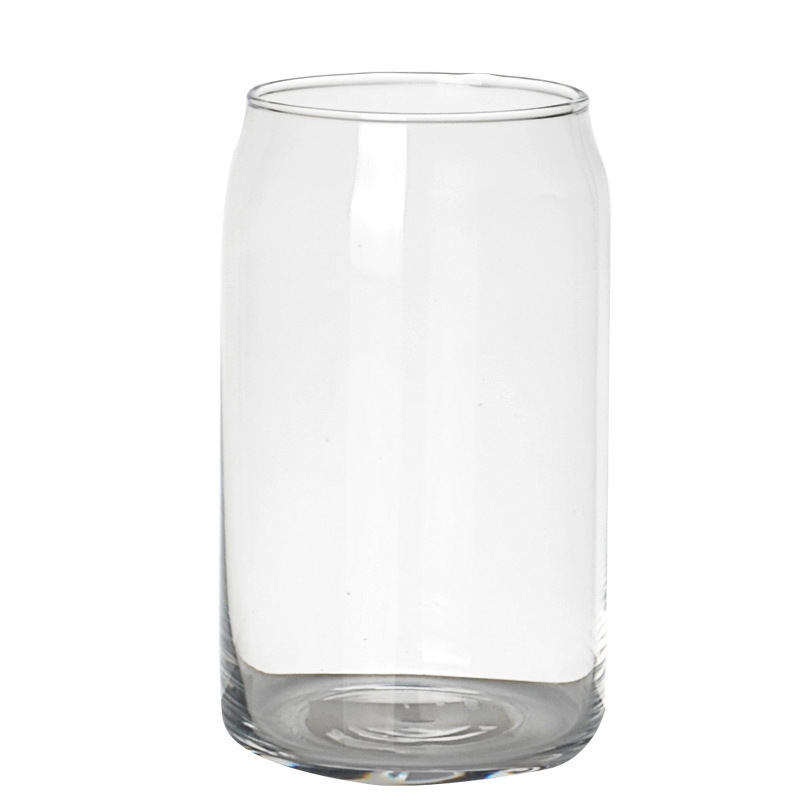 Glass Can with Lid and Glass Straw 2