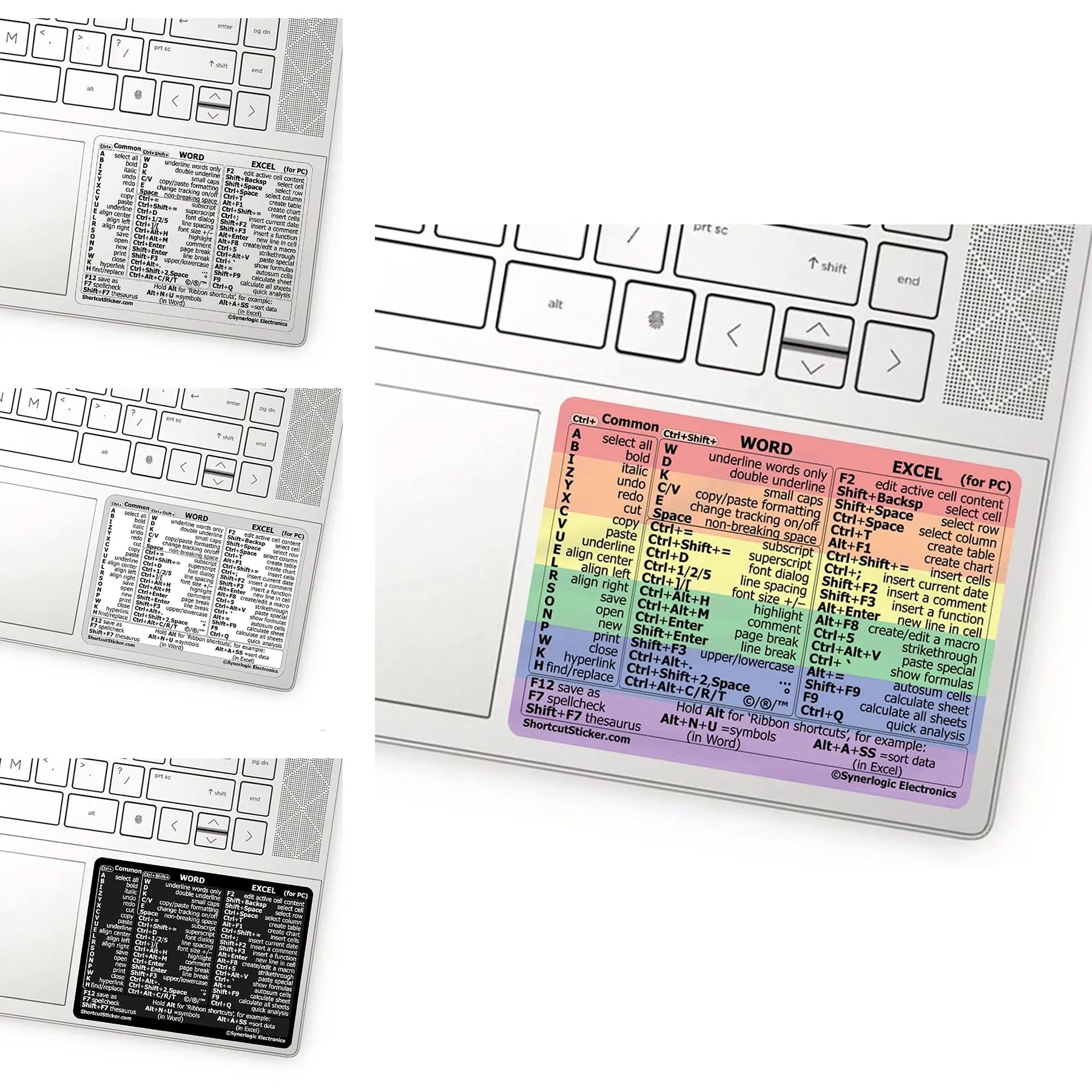2 PCS Reference Guide Keyboard Shortcut Sticker 1
