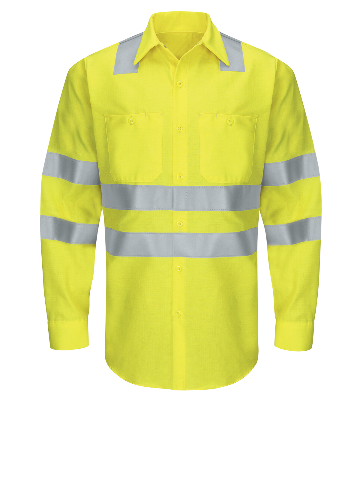 Red Kap Hi-Visibility -  Men's Hi-Visibility Long Sleve Ripstop Work Shirt