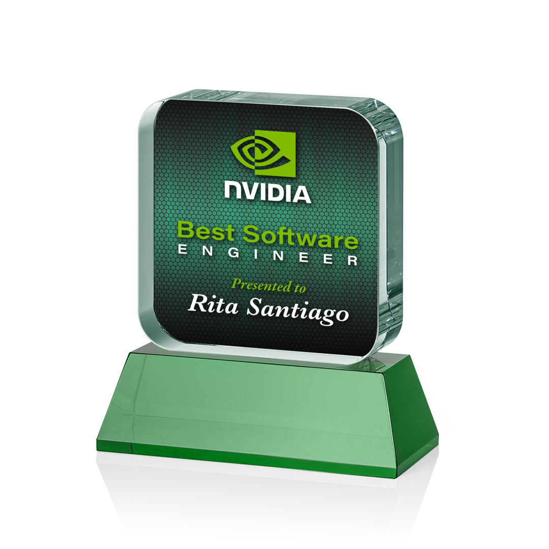 Flamborough VividPrint™ Award on Base - Green