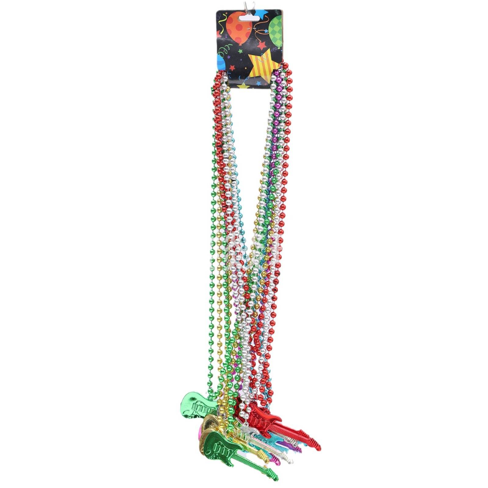 Multi colored electroplated guitar necklace bead chain 2