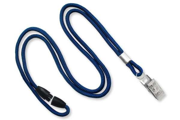 1/8" Breakaway Blank Lanyard w/Bulldog Clip (Navy Blue) 1