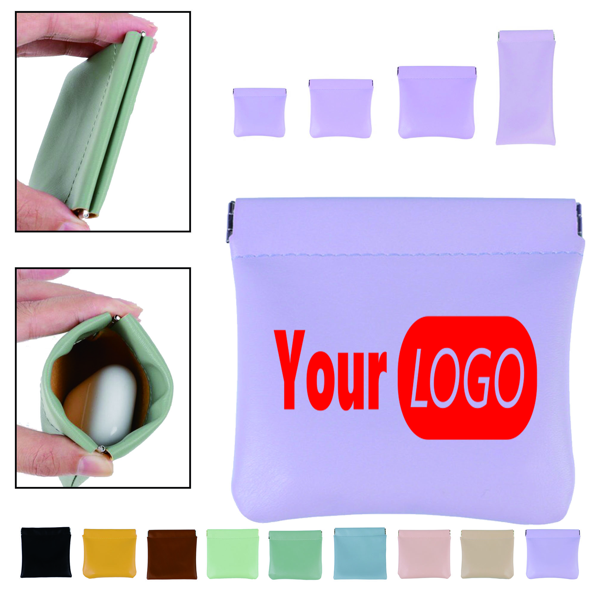 Full Color PU Leather Snap Closure Storage Bag 3
