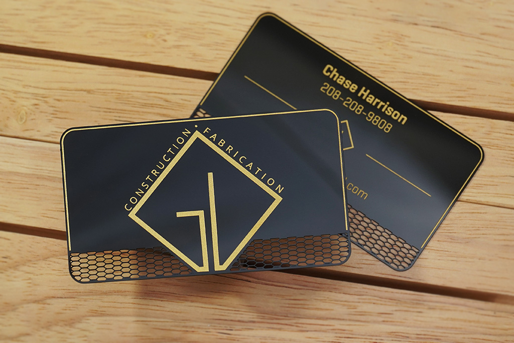 Mirror Black Metal Business Cards 7