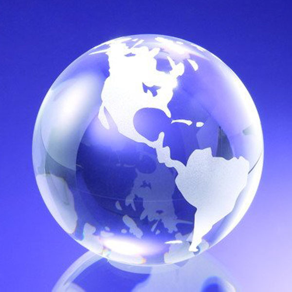 Optical Crystal Globe Paperweight with flat bottom 4