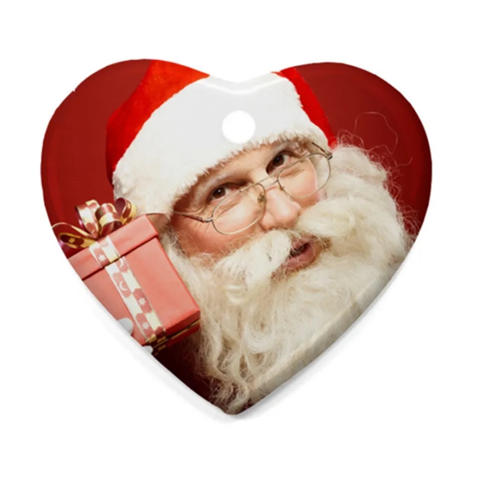 Heart Shape Ceramic Christmas Ornament 3