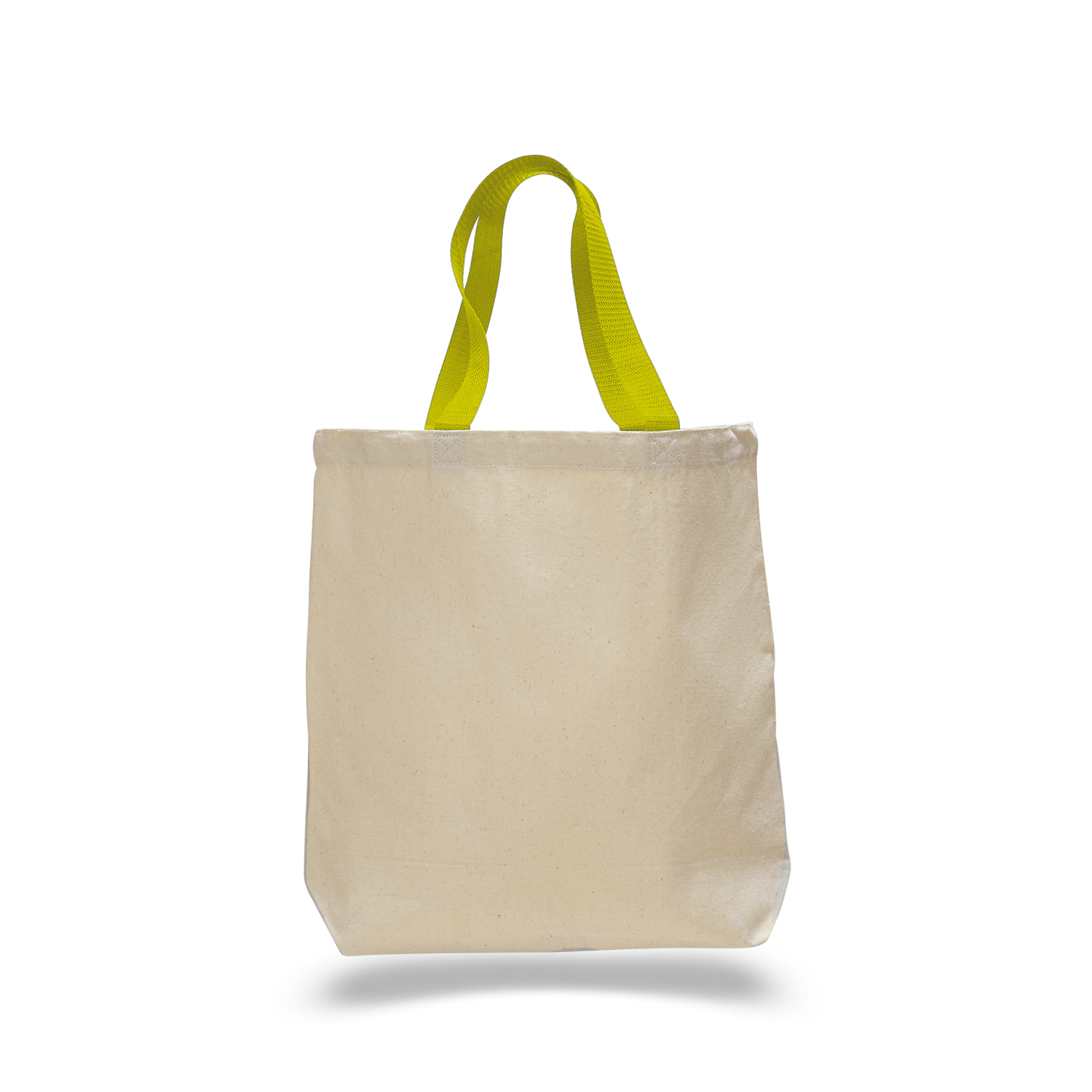 Natural Canvas Tote Bag w/ Colored Webbing Handles, custom tote bag with logo imprint 7