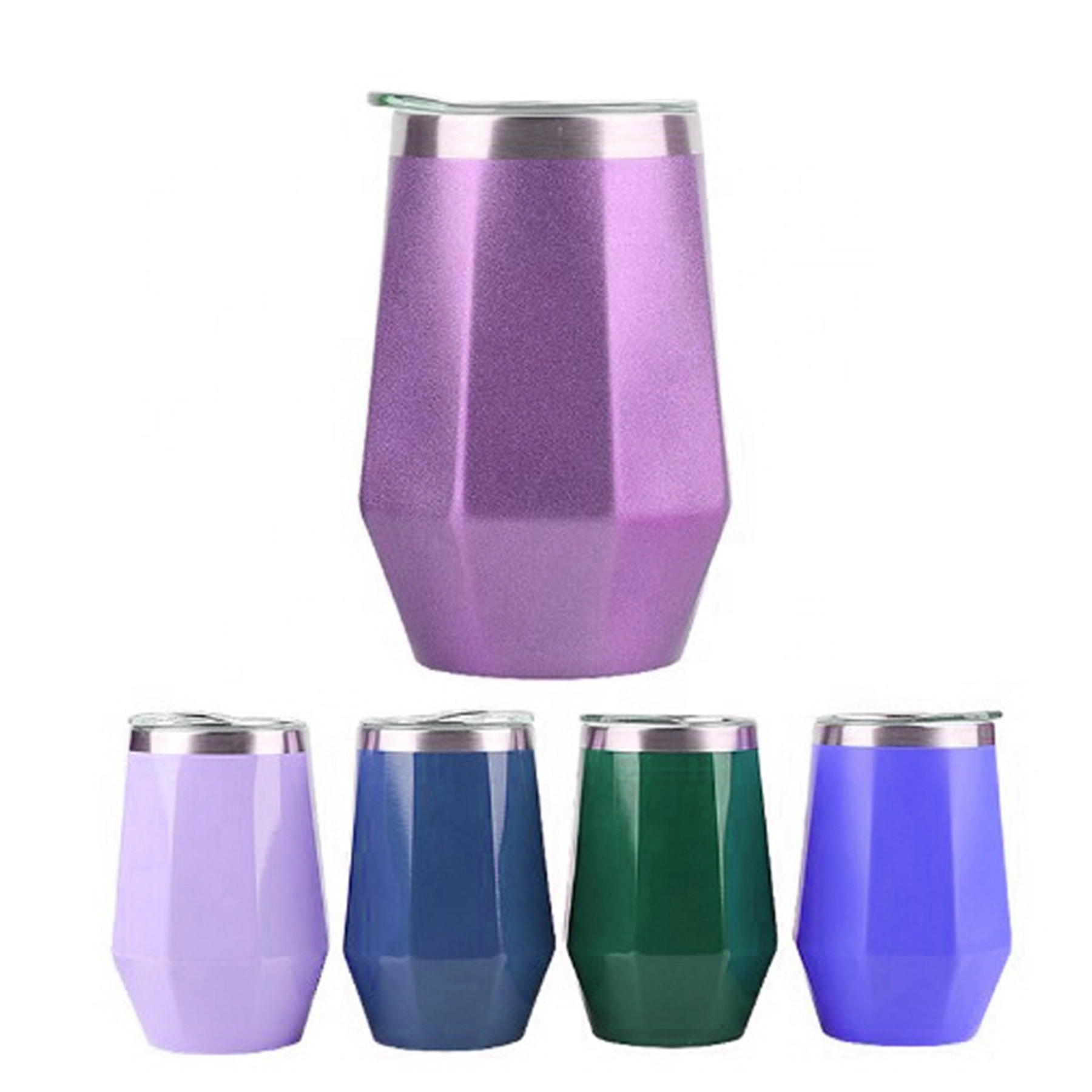 12 oz Diamond Shape Wine Cup with Lid 8
