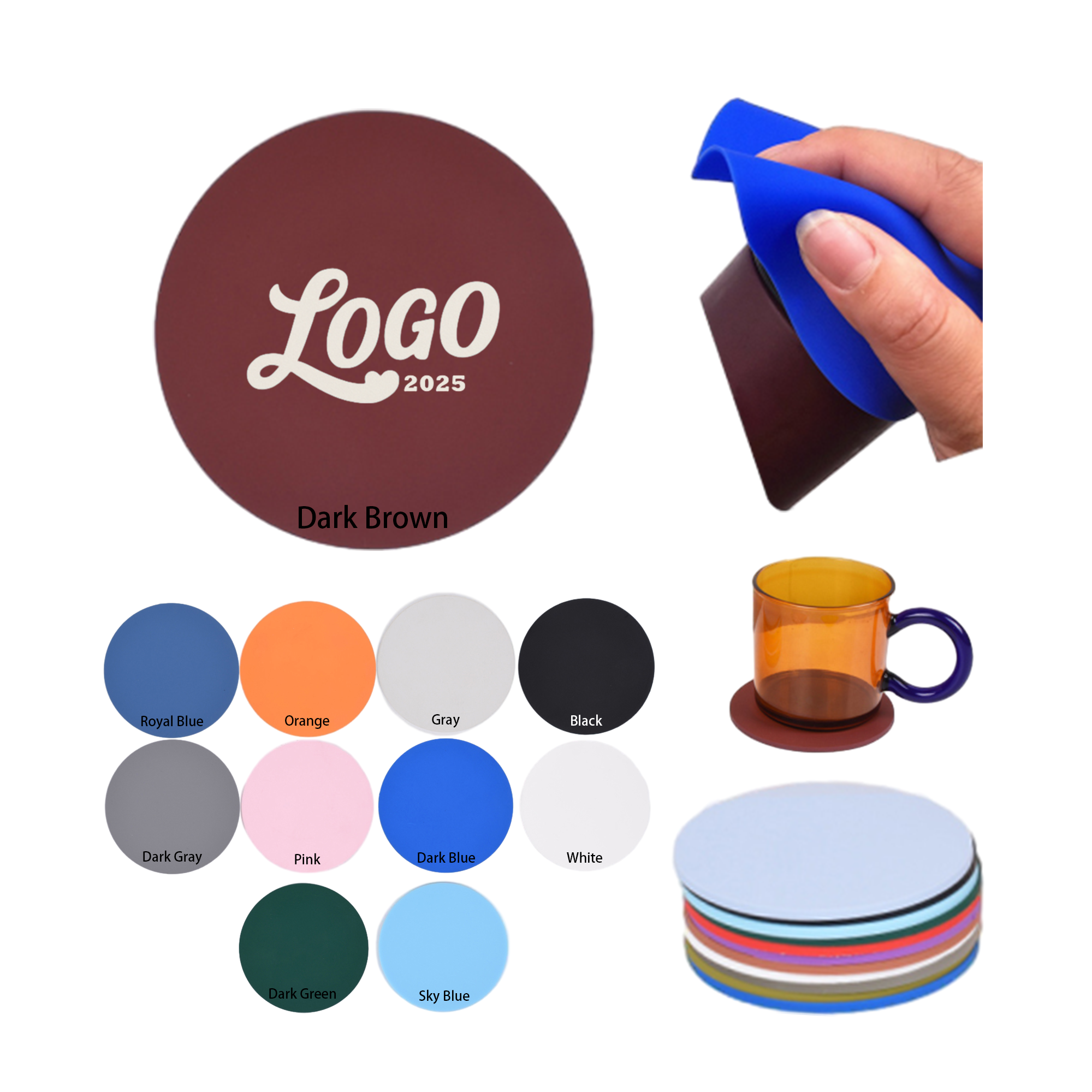 Pvc Round Non-Slip Coaster 1