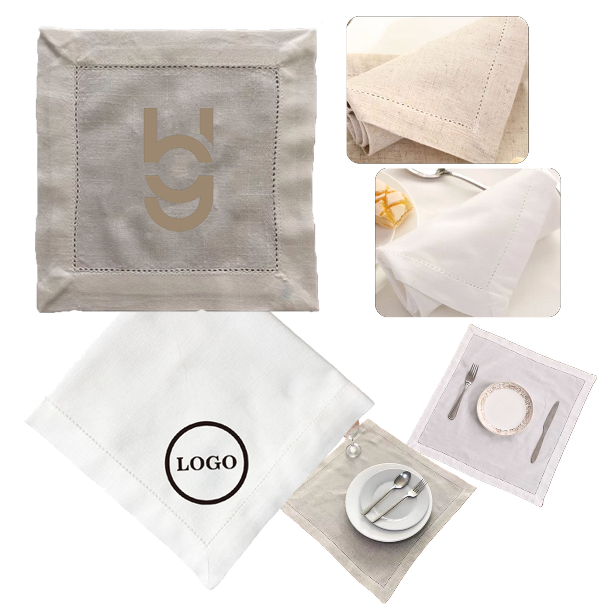 MOQ50 Square Linen Tablecloth 1