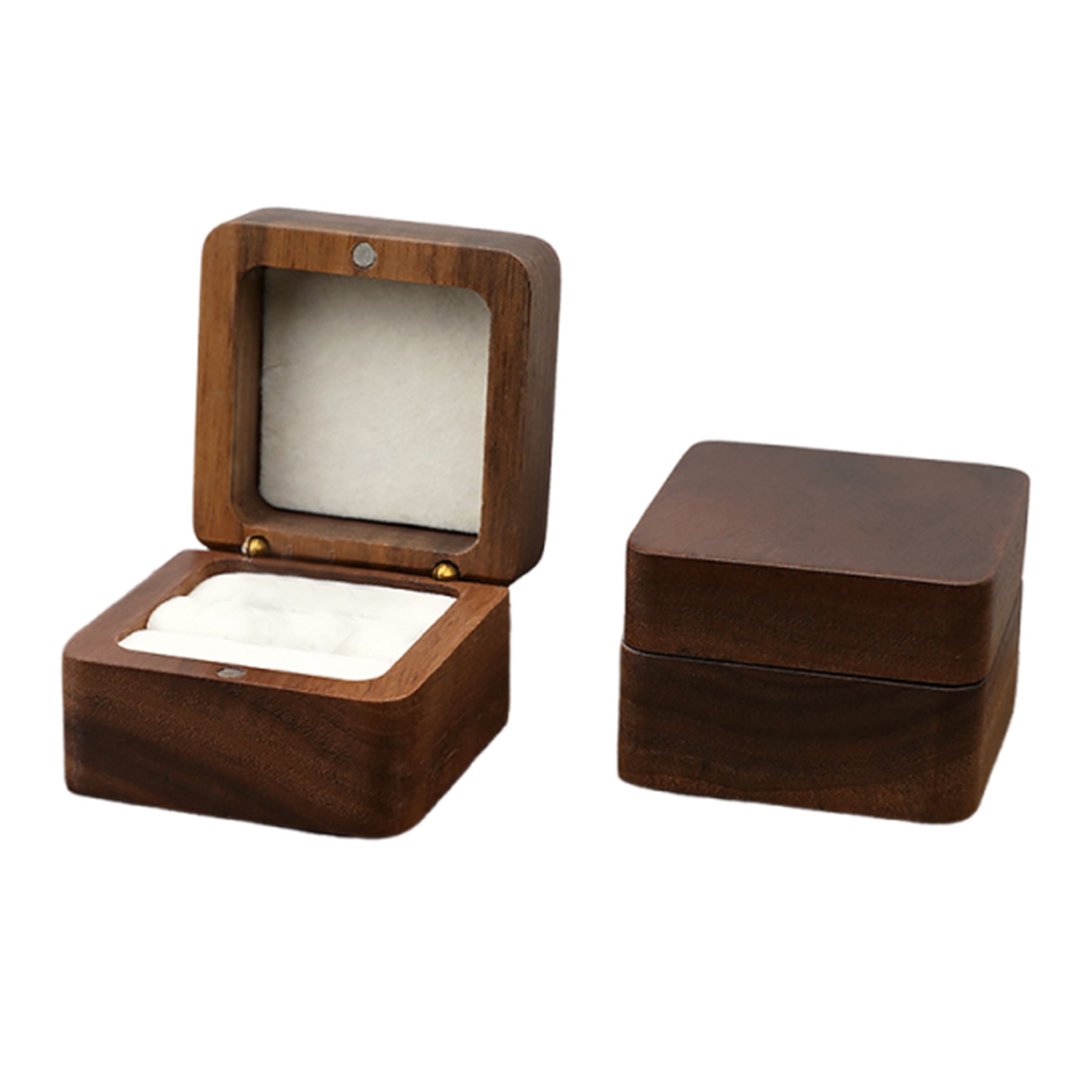 Lightweight Mini Square Wooden Ring Gift Box 2