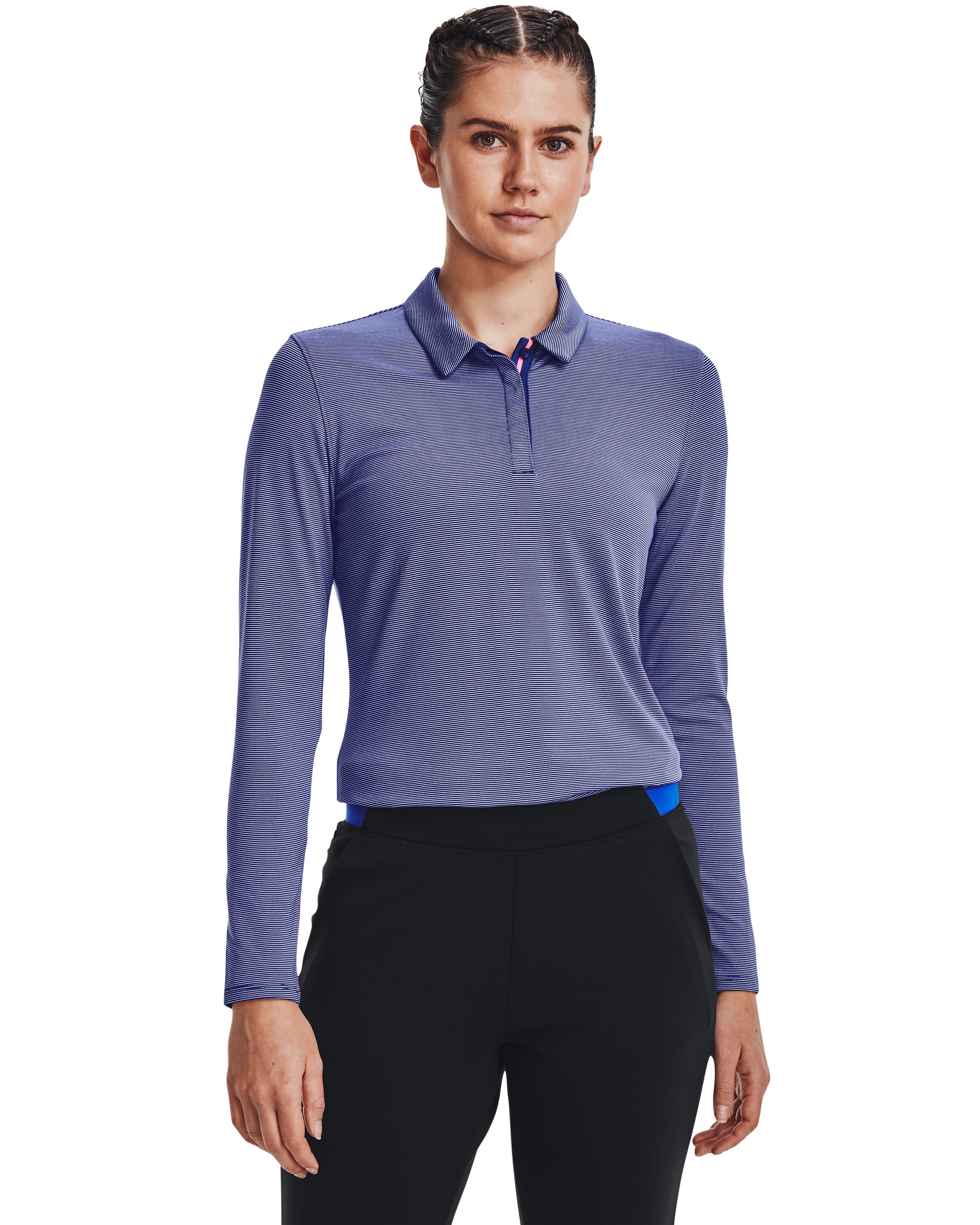 UA Zinger MicroStripe Women's Long Sleeve Polo 2