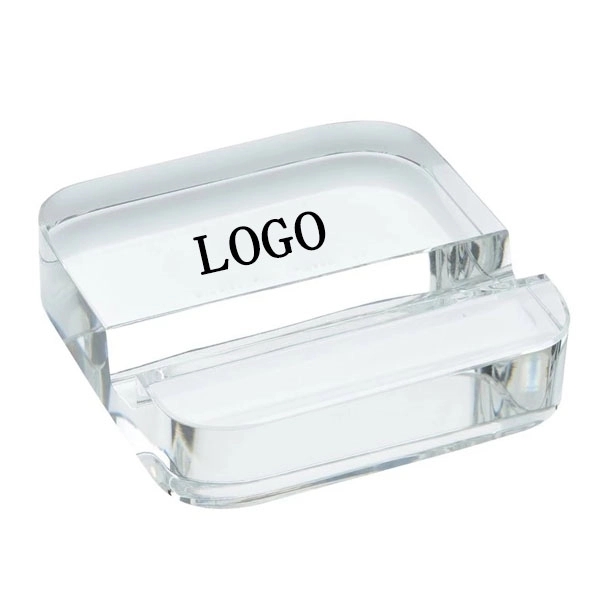 Square Crystal Phone Stand Paperweight 1