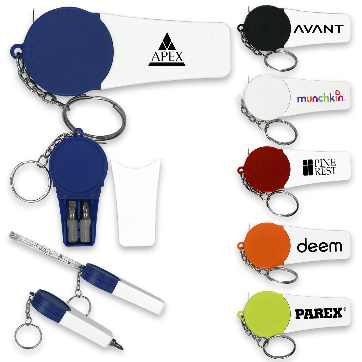 Retractable 3 ft Tool Combo Keychain with Logo 2