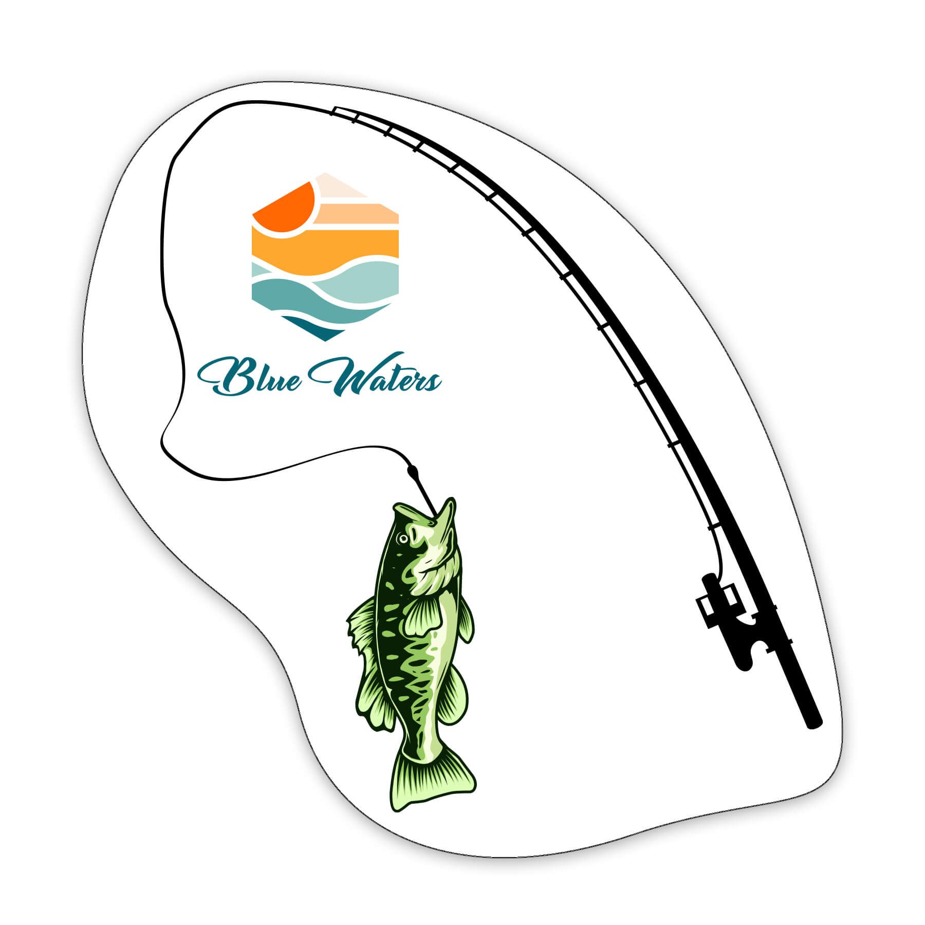 Fish and Fishing Pole Shaped NoteKeeper™ Magnet 20 Mil 2