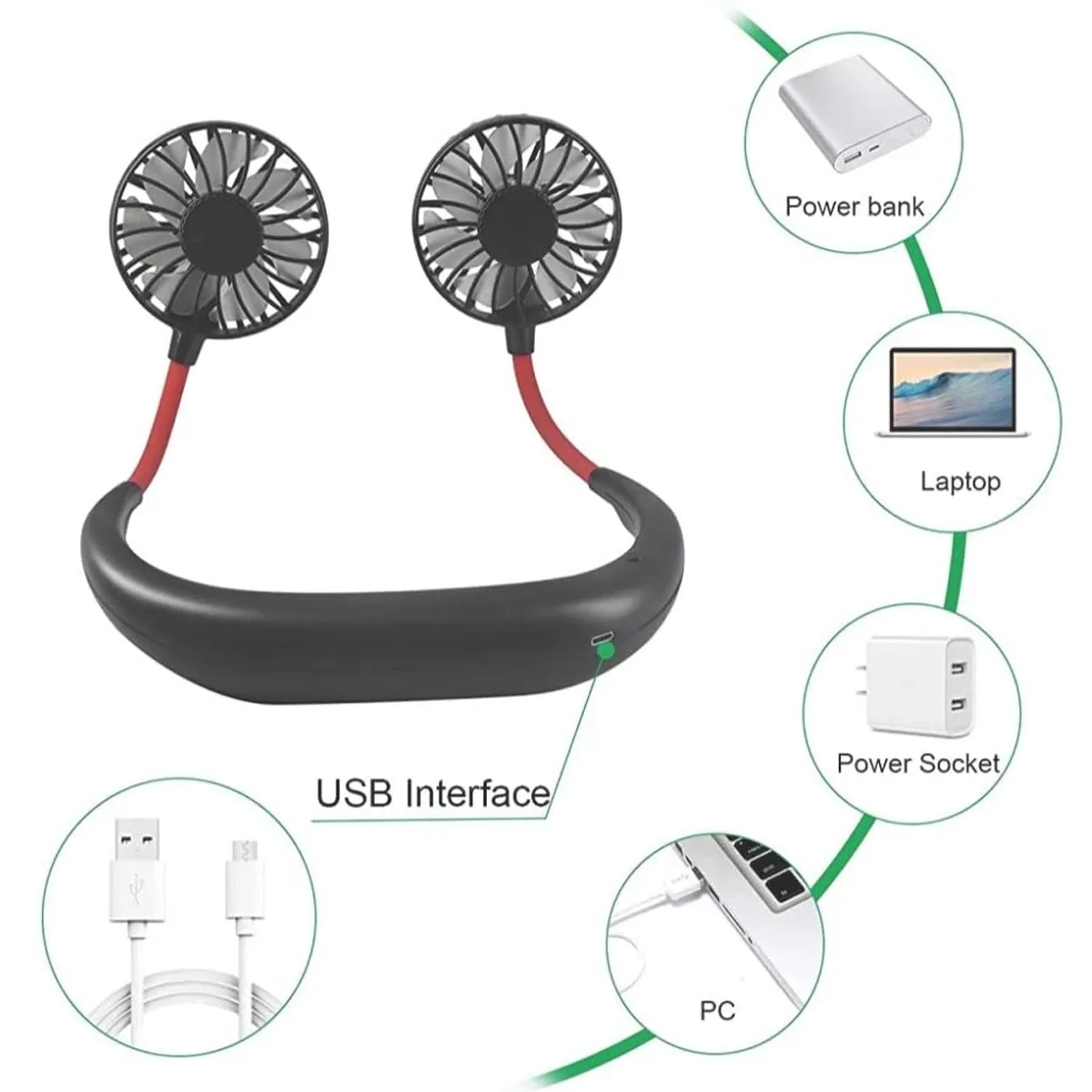 Hand Free Portable Neck Sports Fan 5