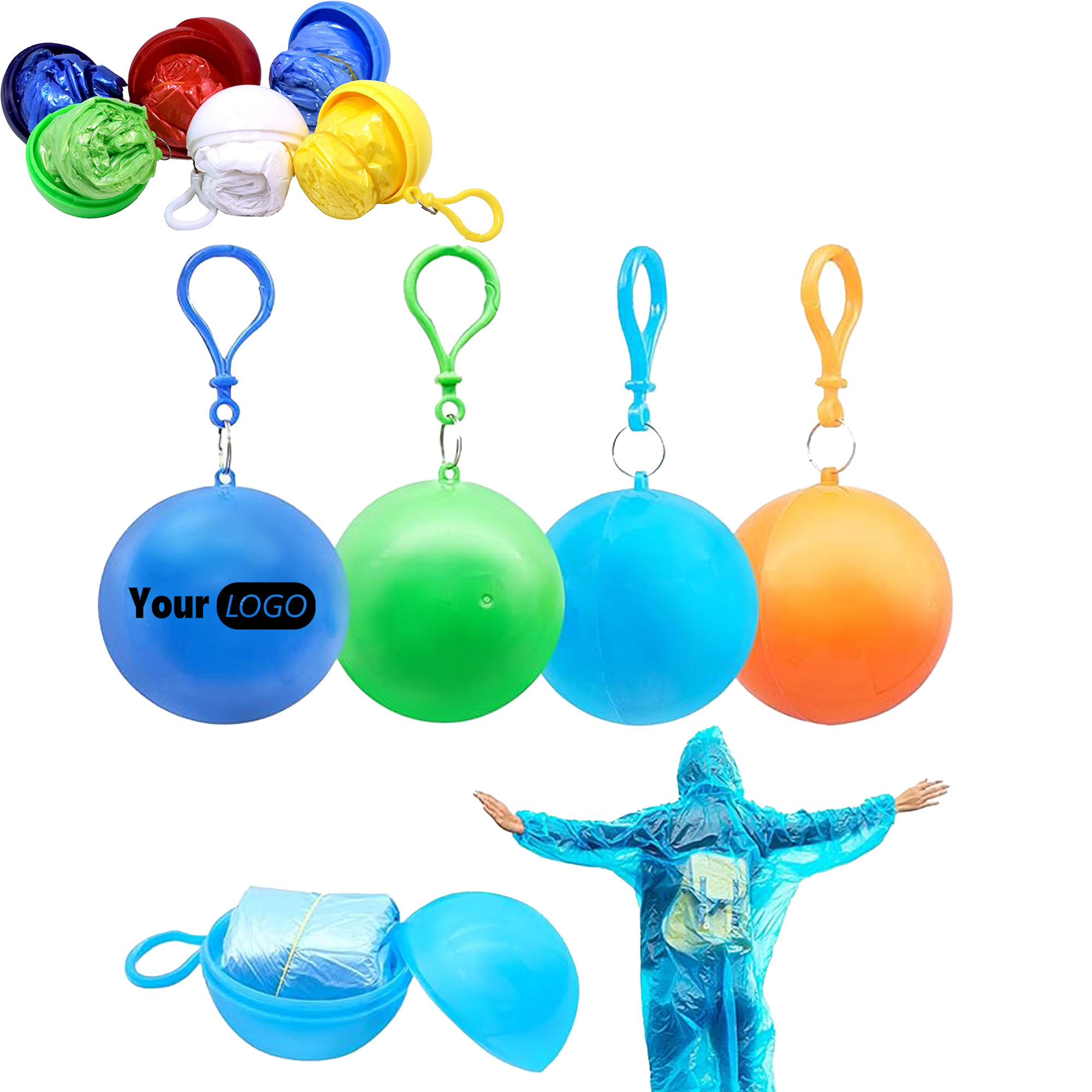 Portable Disposable Emergency Raincoats With Ball 4