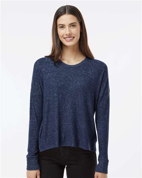 Women's Cuddle Fleece Boxy Crewneck Pullover - L06 45