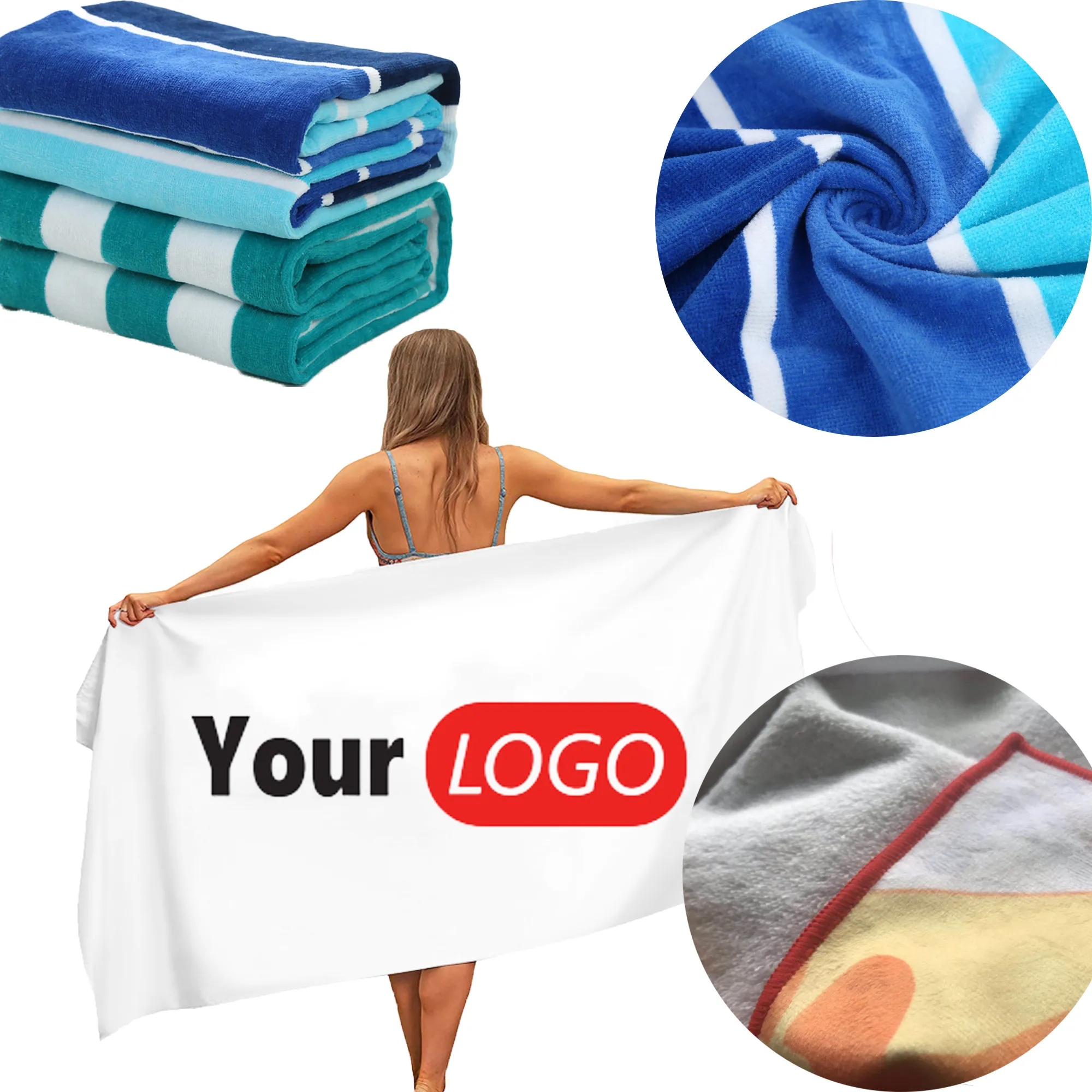 Full Color Printed Terylene Cotton Summer Beach Sport Towel 3