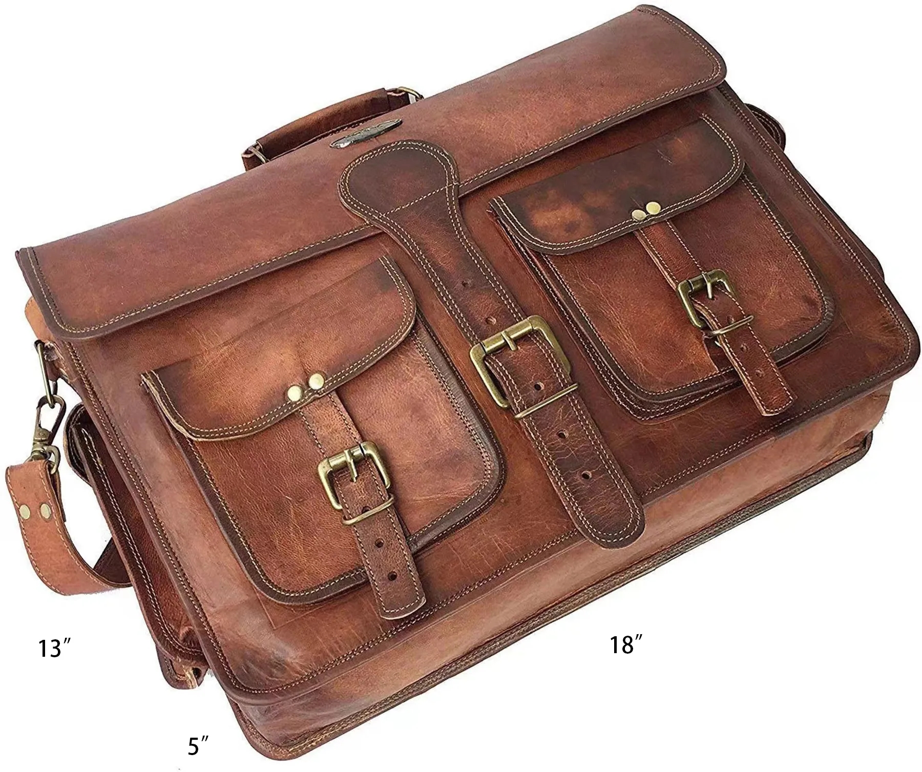 Handmade Leather Travel Office Messenger Bag 3