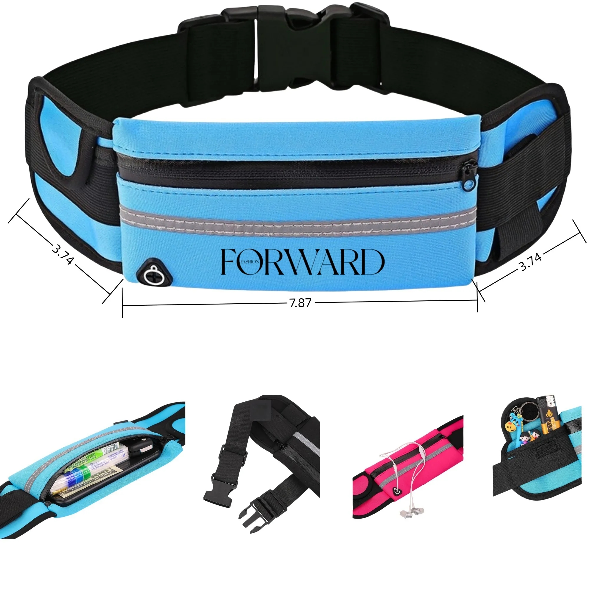 Sports waist bag with customizable logo
