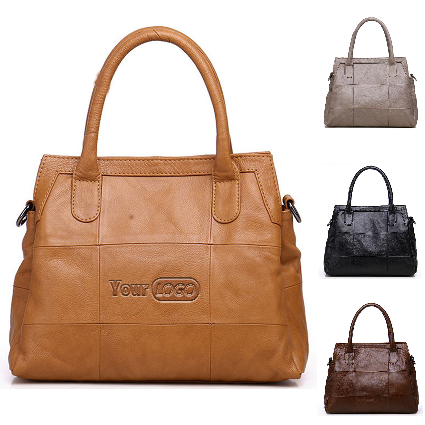 Genuine Leather Women's Soft Tote Bag, custom tote bag with logo imprint 5