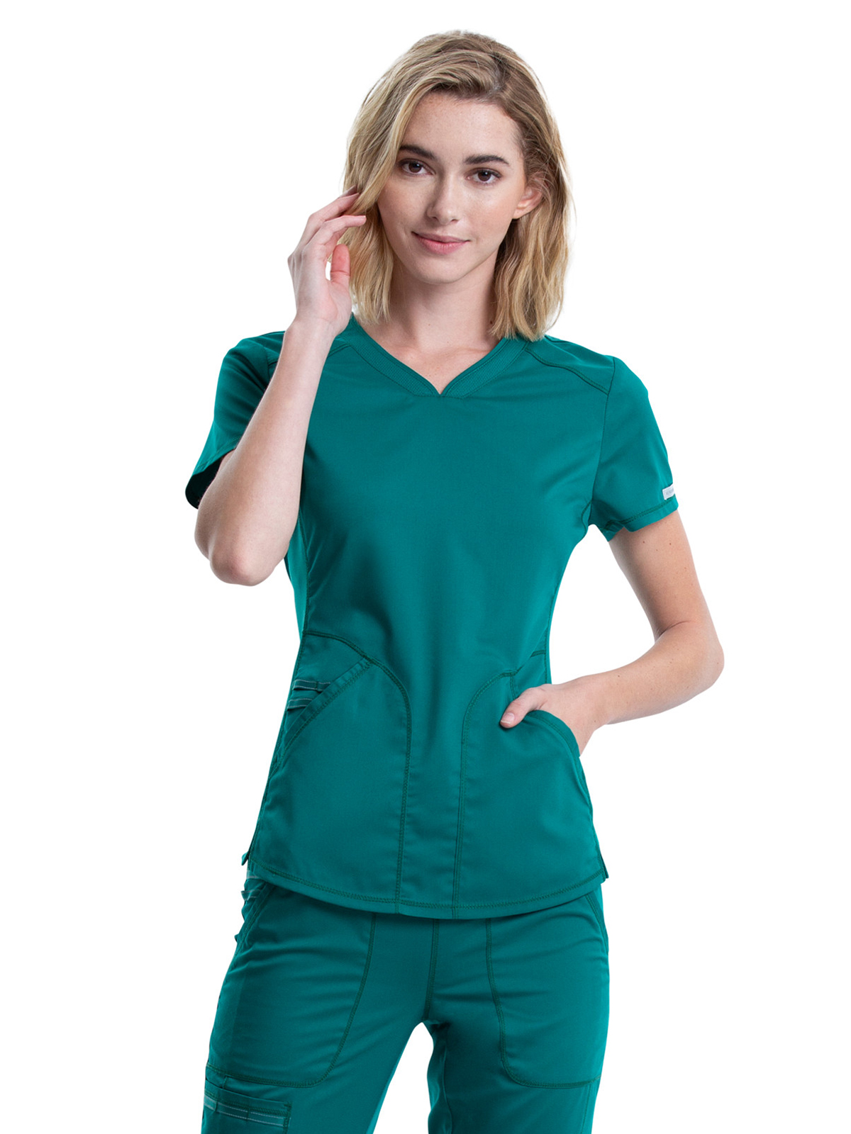 Cherokee - Workwear Revolution - Women's 2-Pocket V-Neck Top 7