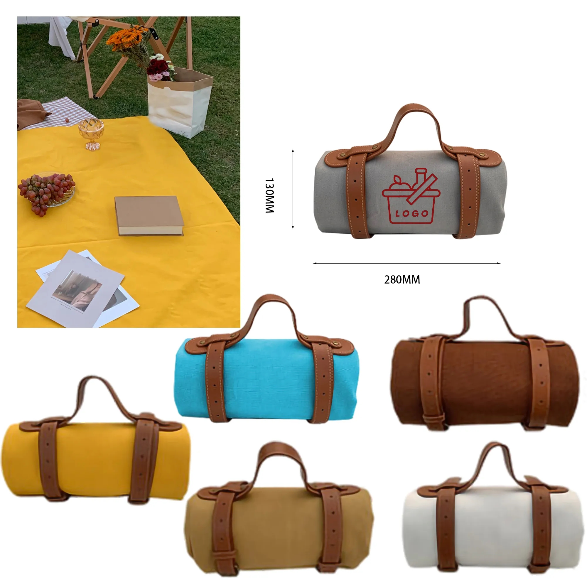 60" x 55" Waterproof Picnic Camping Beach Blanket Sand Mat 6