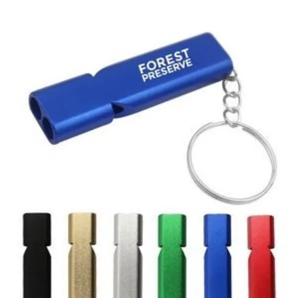 Emergency Survival Double Tube Whistle Keychain 1