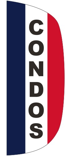 "CONDOS" 3' x 8' Message Flutter Flag 1