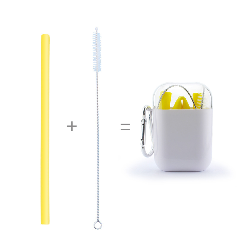 Reusable Silicone Straw Set with Portable Case 2