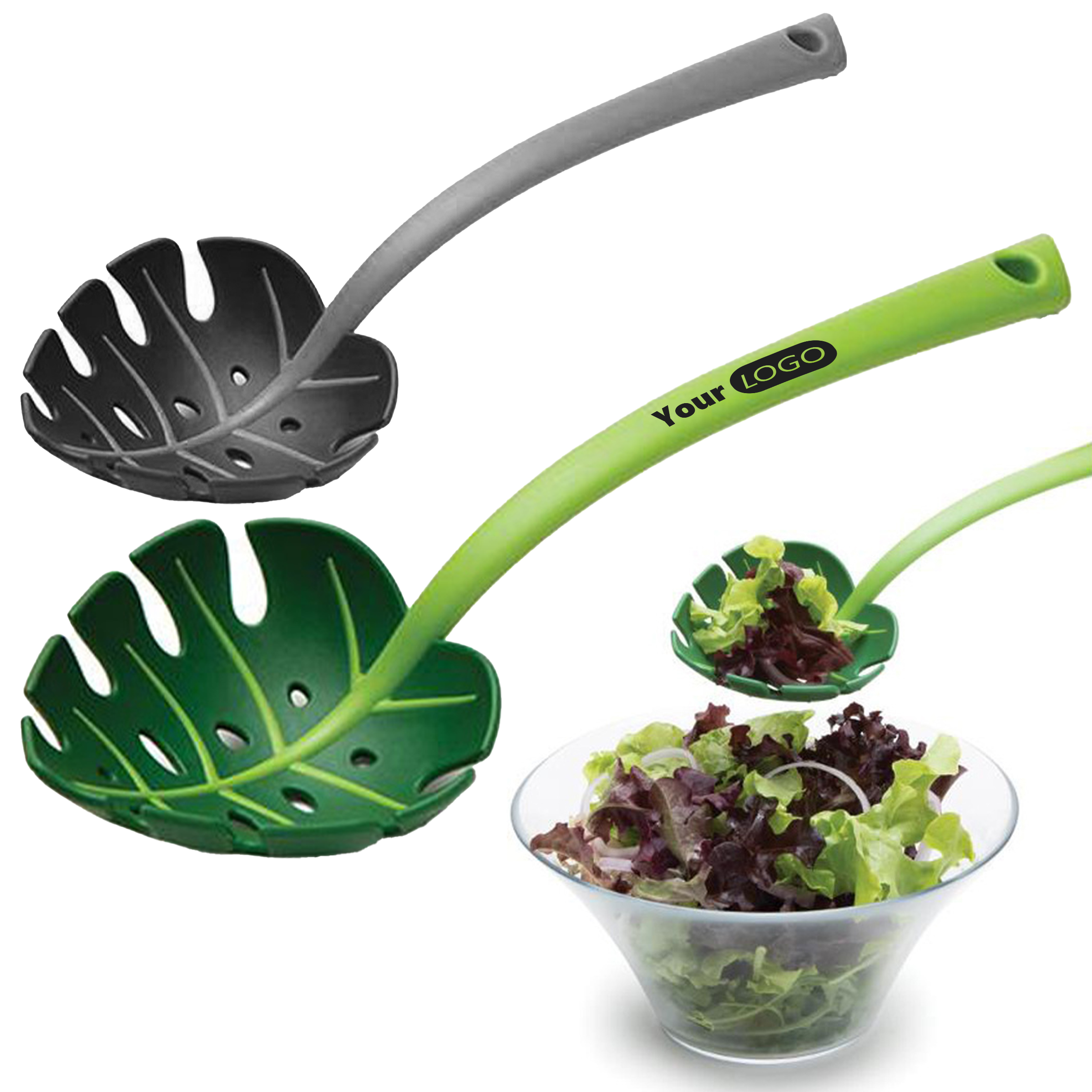 Polypropylene Creative Green Leaf Spoon 2
