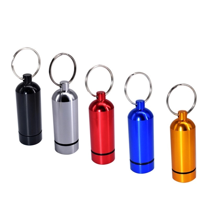Waterproof Mini Aluminum Cylinder Pill Box 2