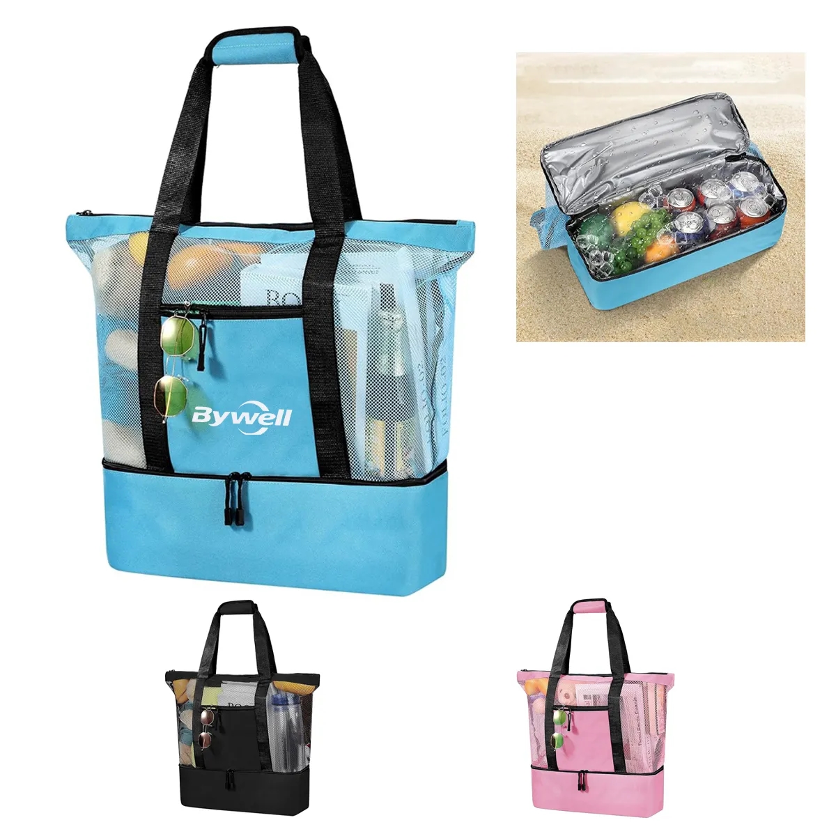 Large Beach Tote Bag With Insulated Cooler 4