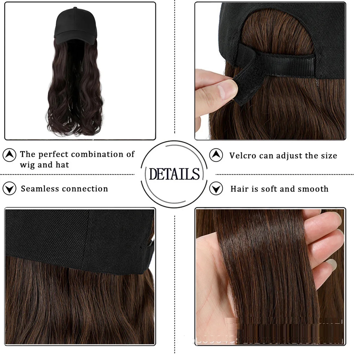 Baseball Cap with Hair Extensions 2